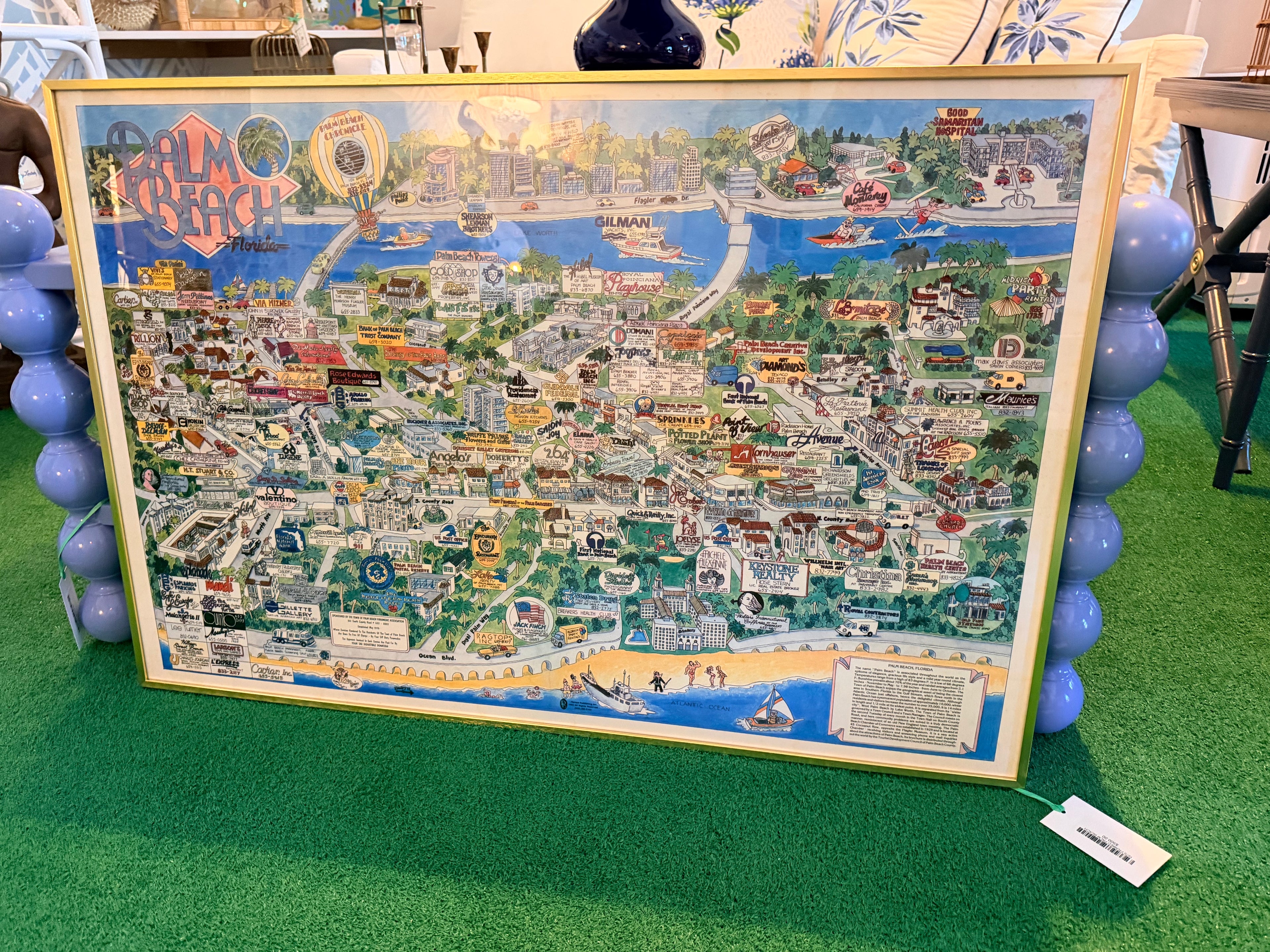 RETRO PALM BEACH MAP 1976