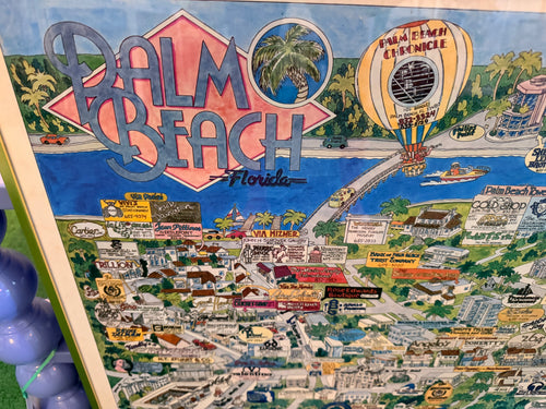 RETRO PALM BEACH MAP 1976