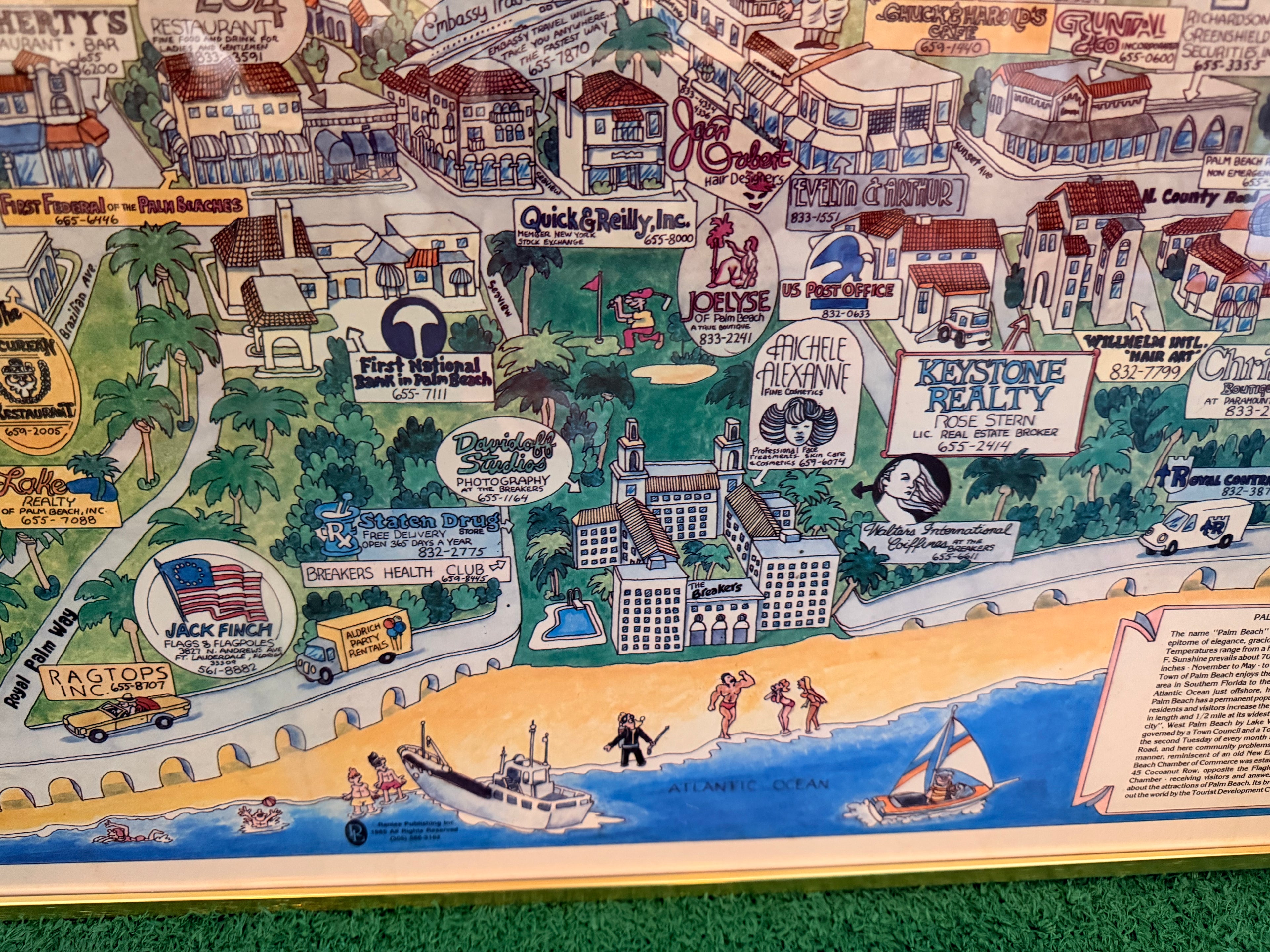RETRO PALM BEACH MAP 1976